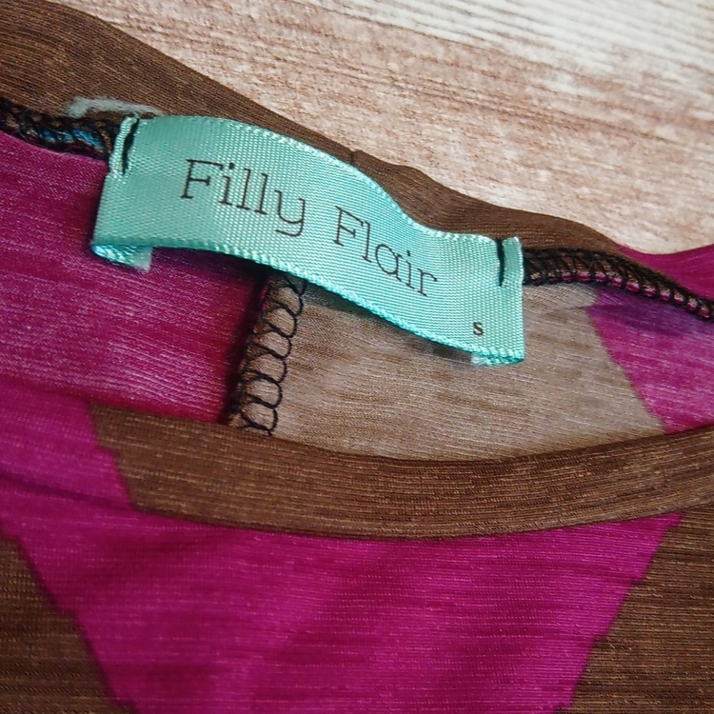 Filly Flair Multi Color Aztec Flowy Blouse Top - image 4